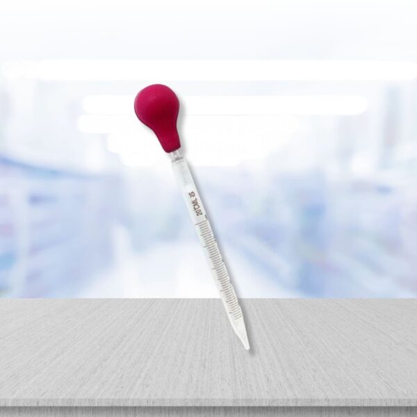 Borosilicate Graduated Pipette ( Glass Dropper with Rubber Bulb ) – 10 ML